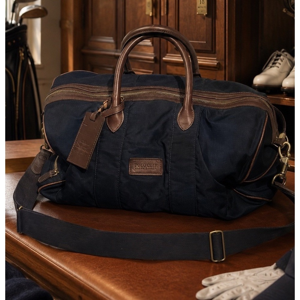 Vintage Polo Ralph Lauren Golf Duffle Bag Shoe Bag Travel Luggage Rare